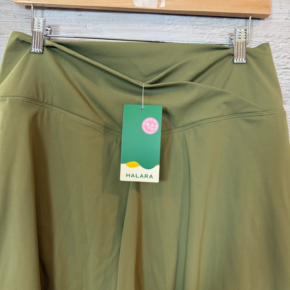 Halara Crossover Pleated Tennis Skort Olive Green XL - Picture 6 of 8